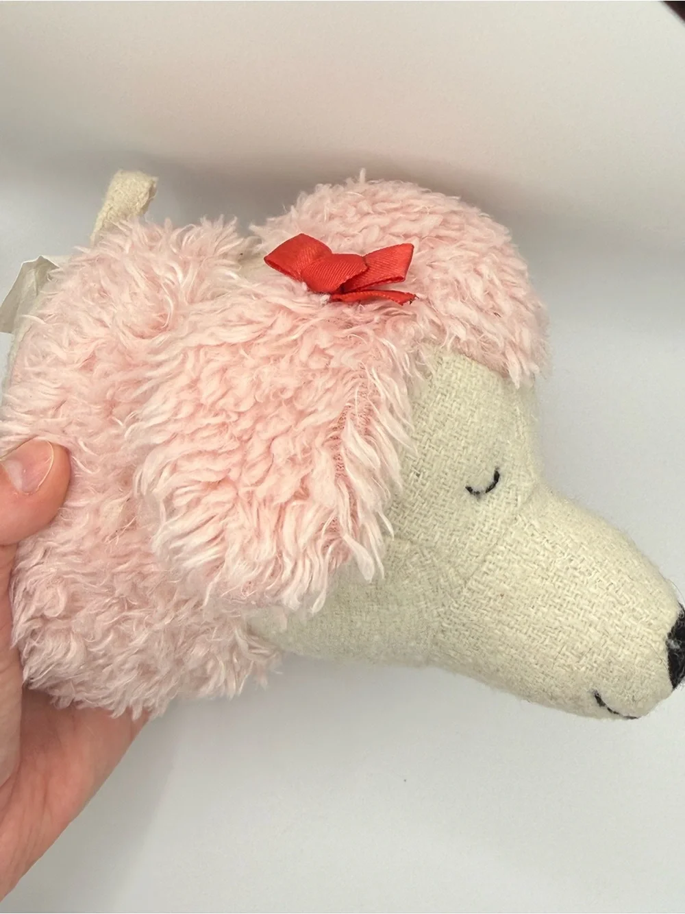 Target Pink Plush Dog Toy with Cream Face and Black Nose